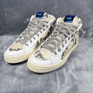 P448 Womens Skate Snakeskin Print Hi-Top Sneakers Side Zip Size 39 (US 8.5)